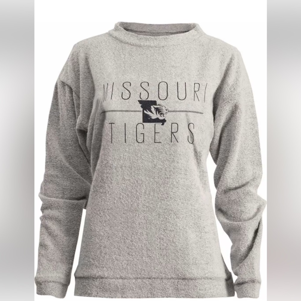 Pressbox University Missouri Tigers Womens Oatmeal Terry Crew Sweatshirt Small